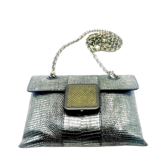 BOTTEGA VENETA Limited Edition 50th Anniversary Metallic Lizard Envelope Bag - Picture 3 of 16